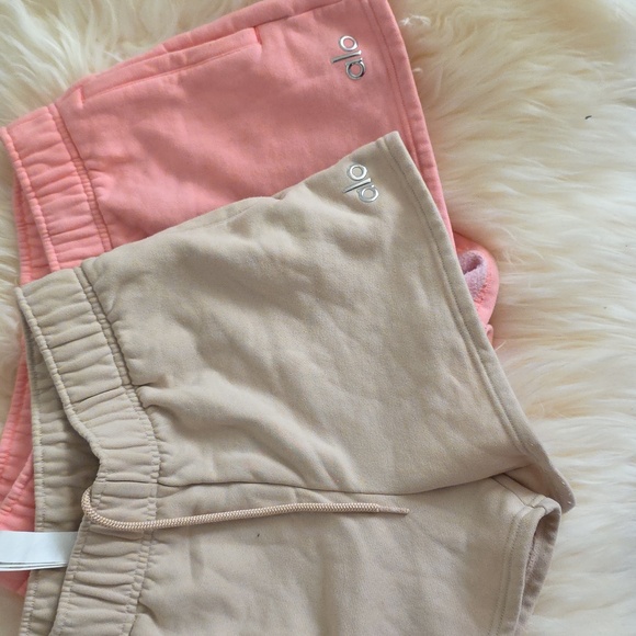 ALO Yoga Bundle Of Beige and Pink Shorts - Picture 2 of 10